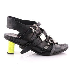 AS 98 MULTI-BUCKLE BLACK SANDAL Size 37
